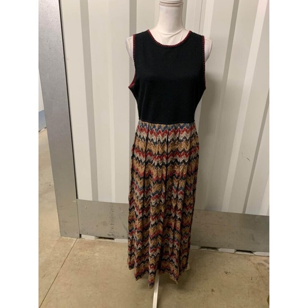 Vintage 90s Karin Stevens Sleeveless Maxi Dress Size 12